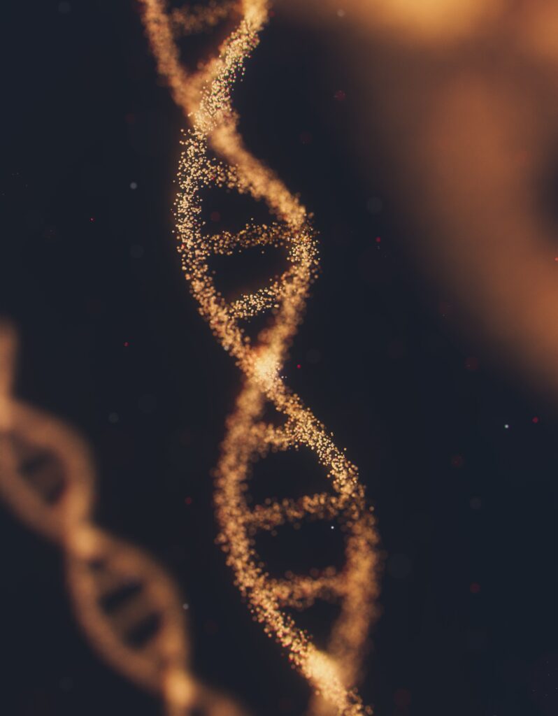 A close up of a DNA strand representing the benefits of genetic methylation testing in the Chicago area. Learn more about the help a holistic doctor in Orland Park, IL can offer or search for "what is functional medicine Chicago area" today.
