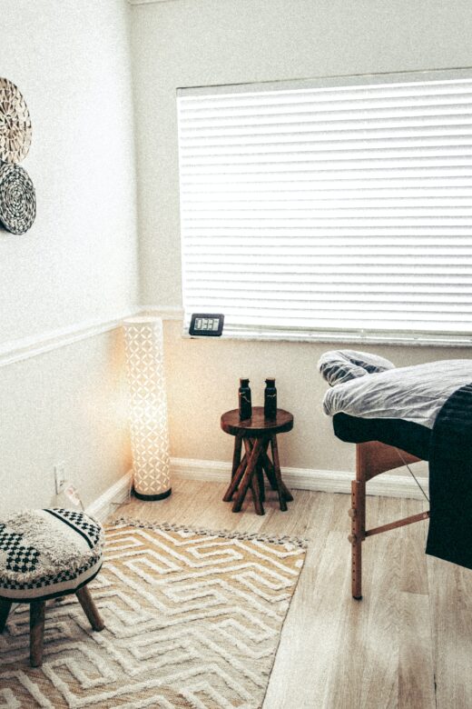 Image of a massage therapy room. Showing the relaxing environment a massage therapist creates for massages in Orland Park in the Chicago area.