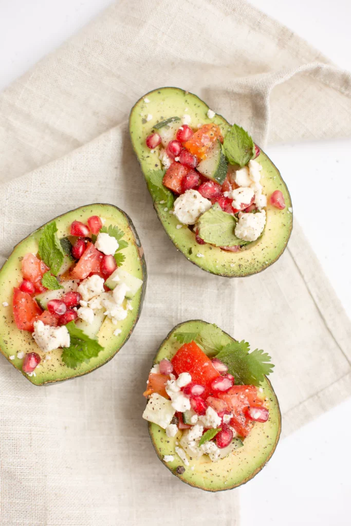 A close up of avocado snacks representing healthy eating for improving thyroid levels. A holistic doctor in Orland Park, IL can help you address hormone imbalance in Orland Park, IL. Search for a functional medicine doctor in the Chicago area today.

